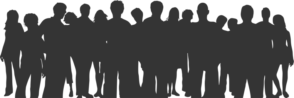 a group of people silhouettes