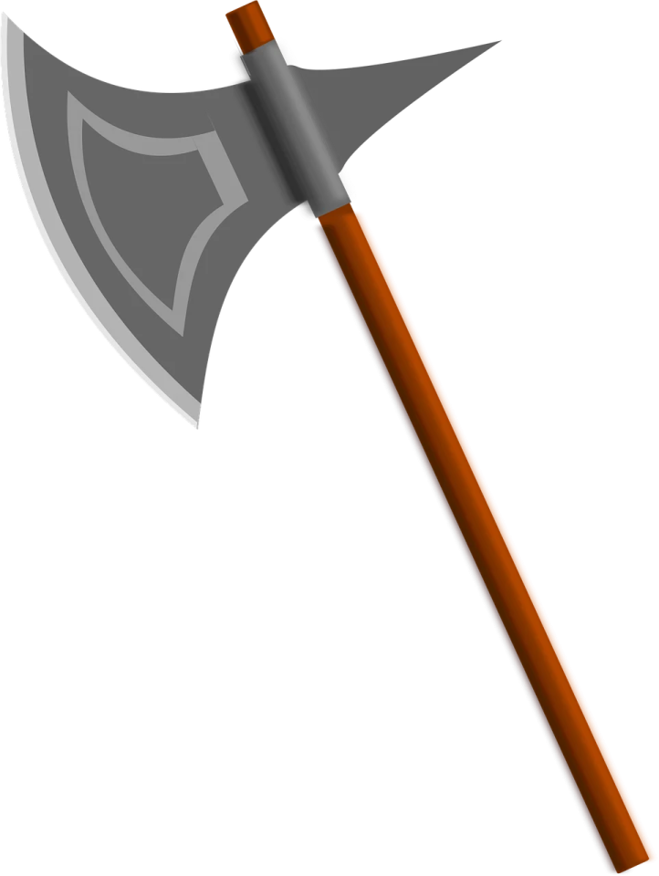 an axe on a white background