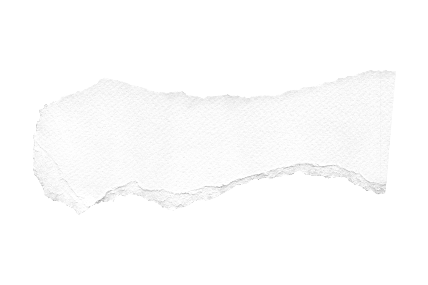 a torn piece of paper on a white background