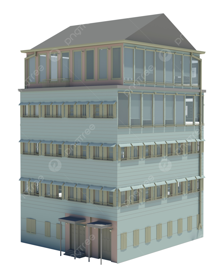 a 3d image of a two story house