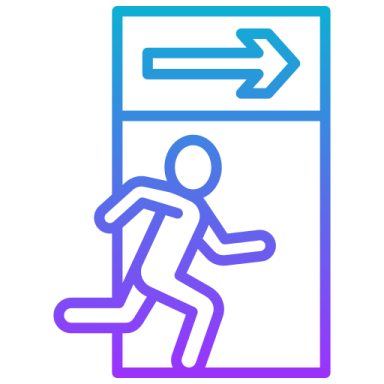 an icon of a person running down a flight path