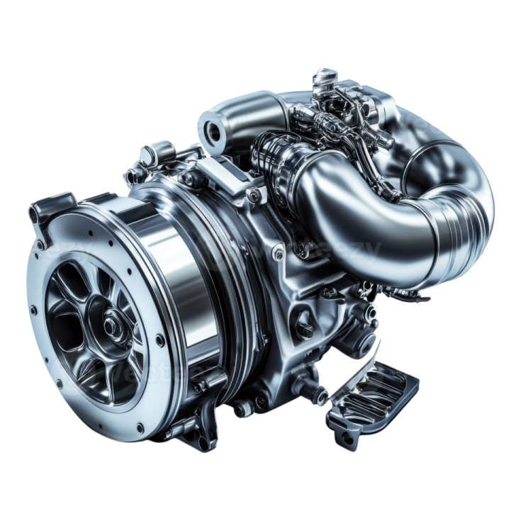 A turbo engine with an aluminum housing