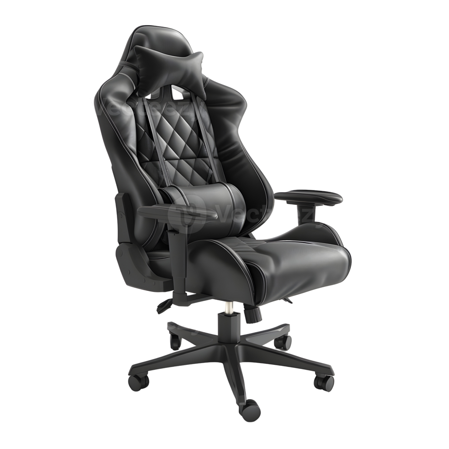 a black office chair on a white background