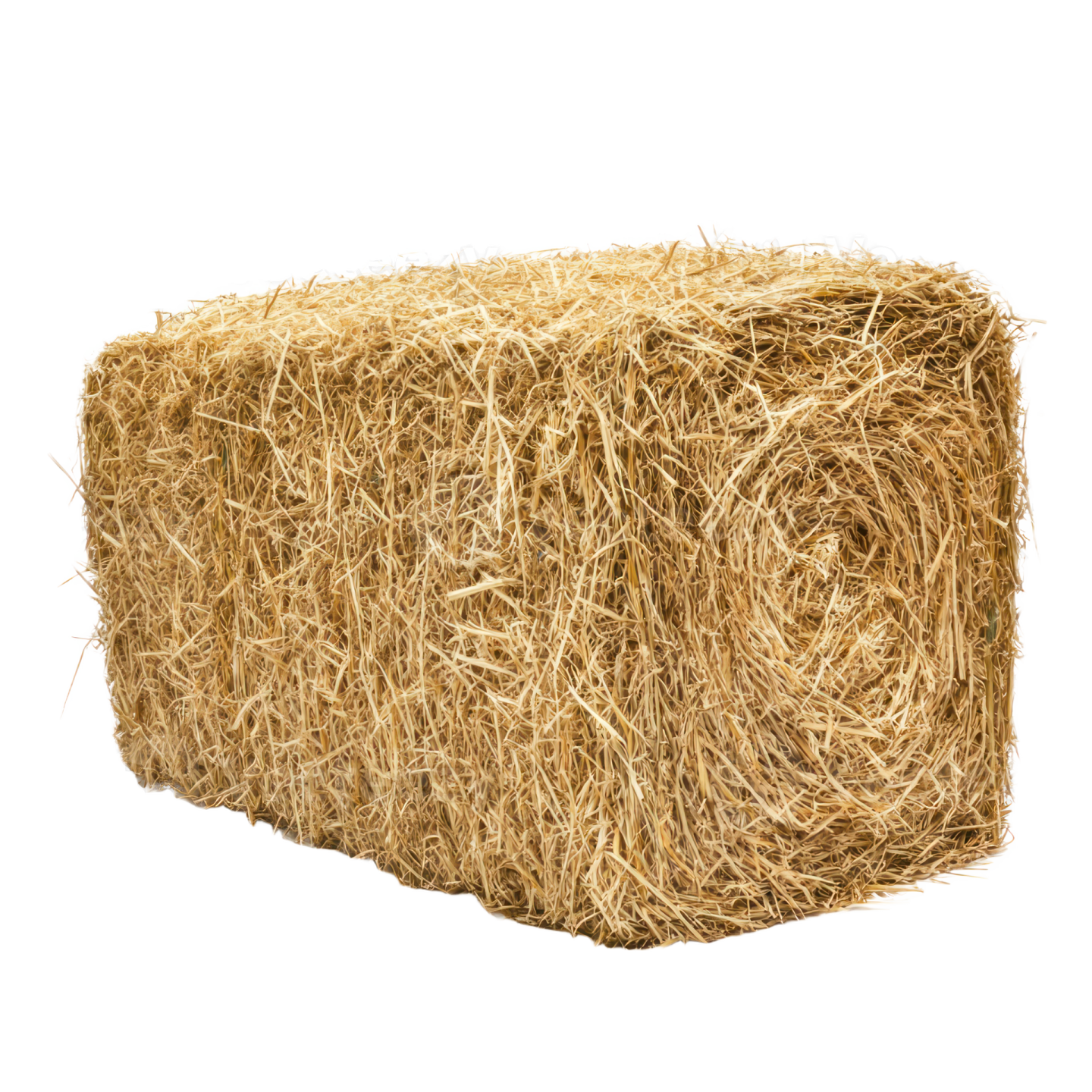 a roll of hay on a white background