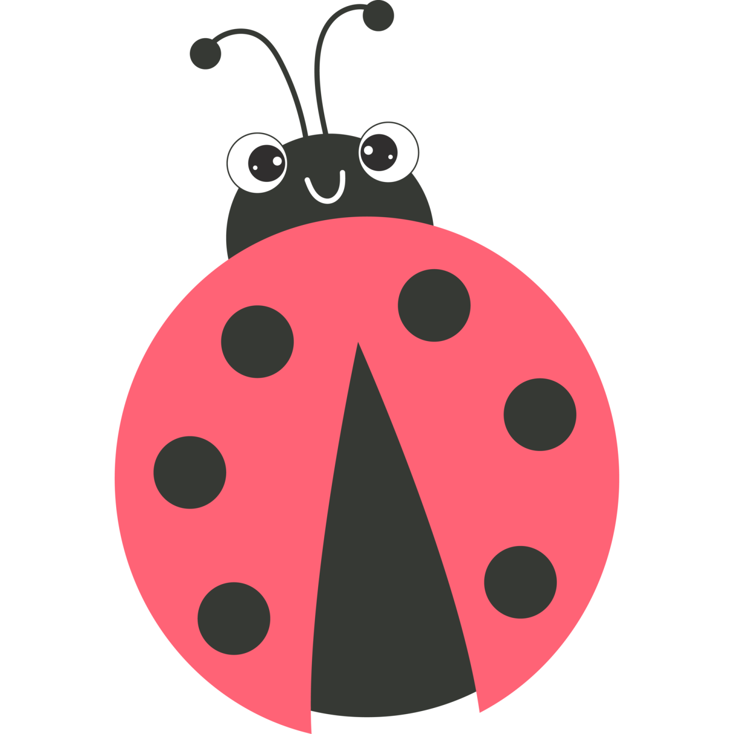 a lady bug with black spots on it's back