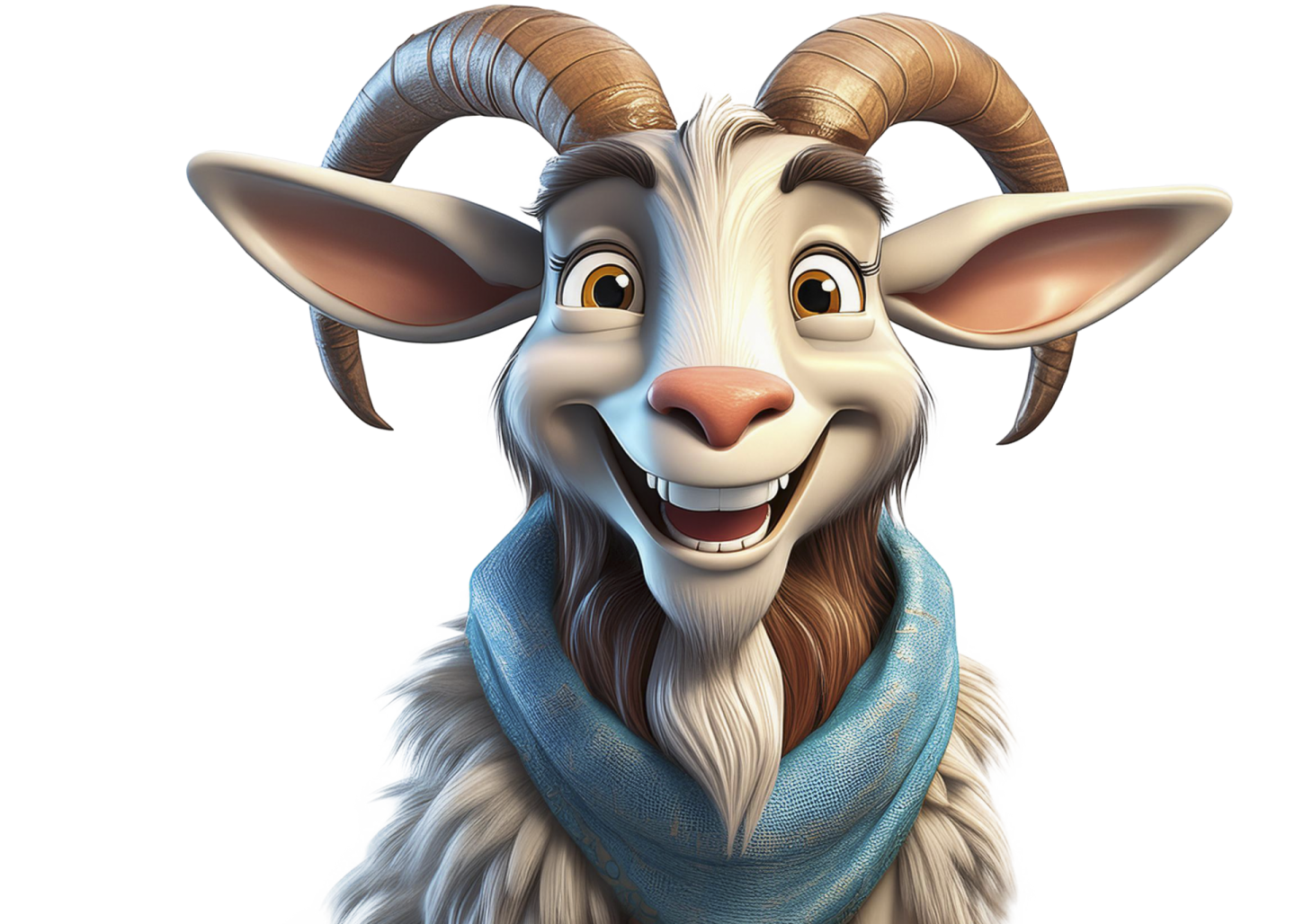 a goat with a scarf around its neck