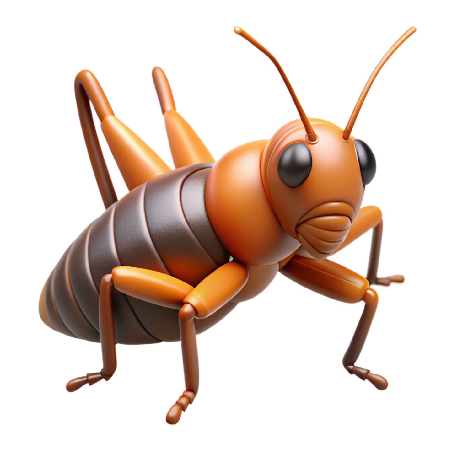 a cartoon insect with an orange body