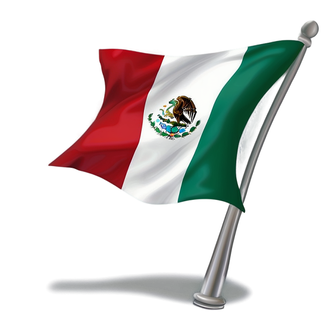 a mexican flag flying in the wind