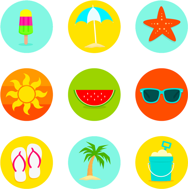 a set of beach icons