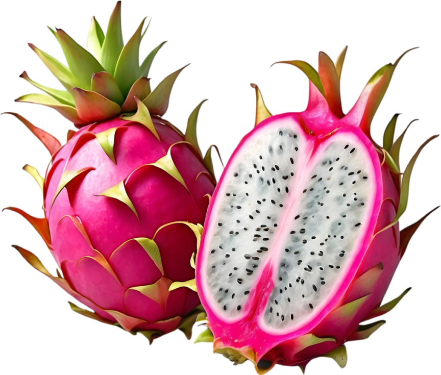 a dragon fruit cut in half