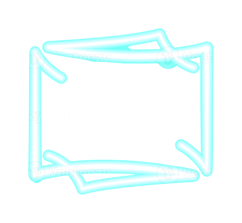 a blue neon frame on a white background