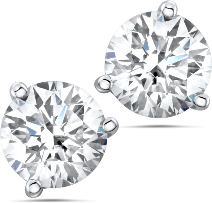 a pair of diamond stud earrings