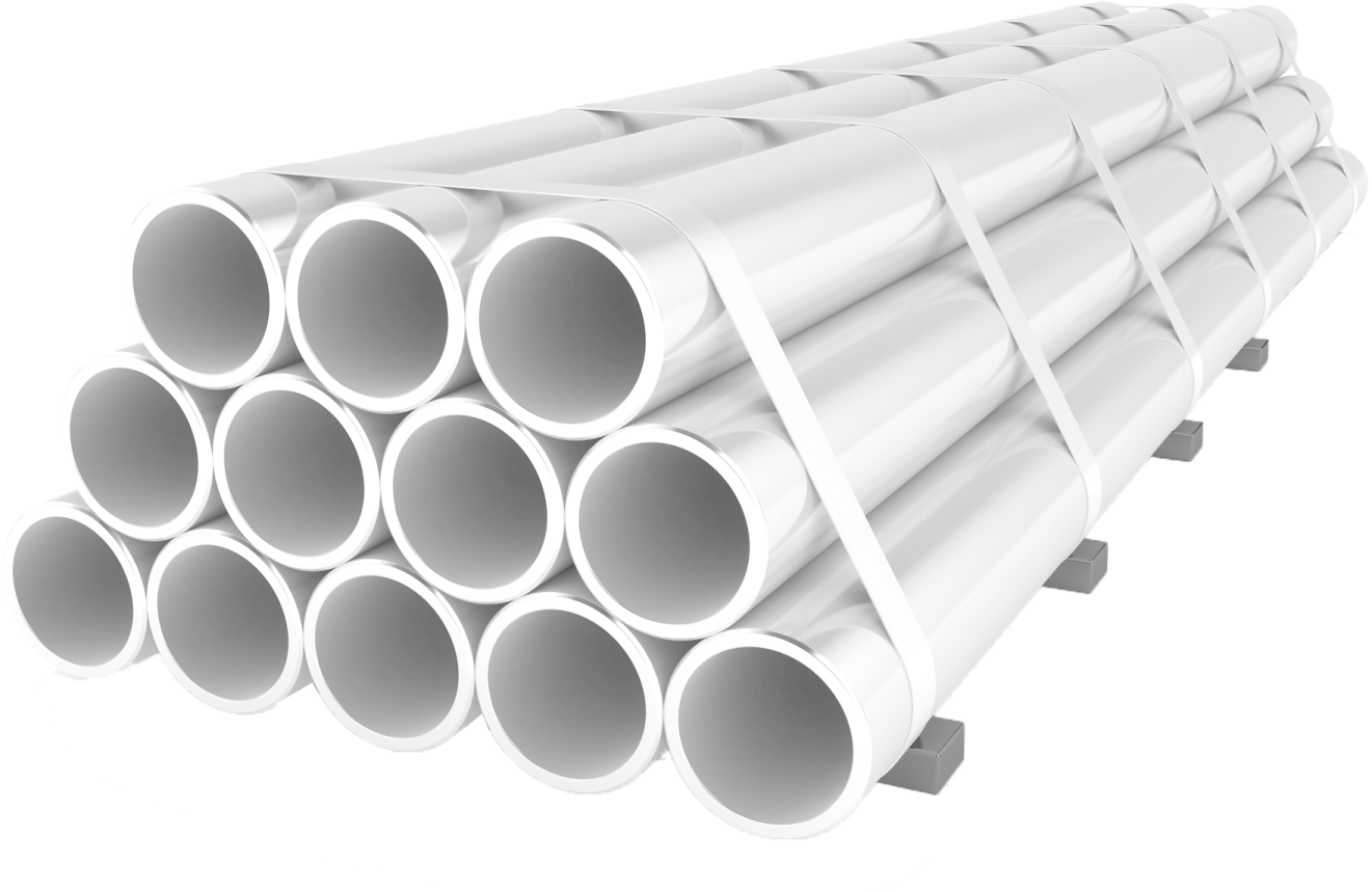 a pile of white pipes