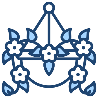 a blue and white icon of an anchor