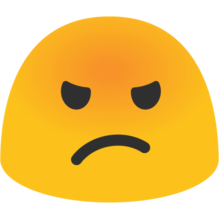 a yellow face with an angry expression
