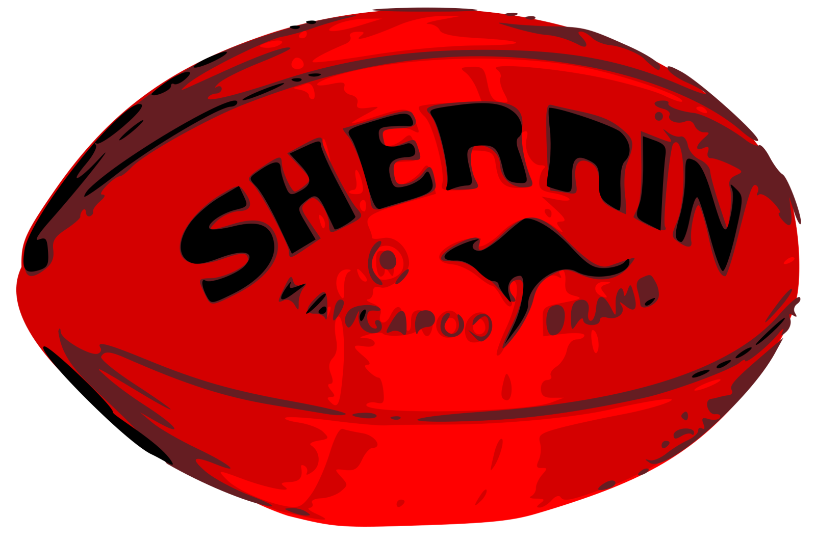 a red football ball with the word shepin on it