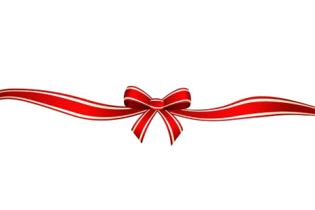 a red ribbon with a bow