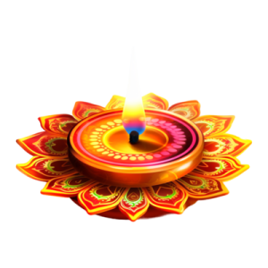 a colorful flower shaped candle on a white background