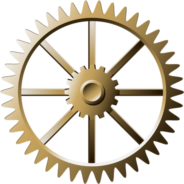 a golden gear wheel