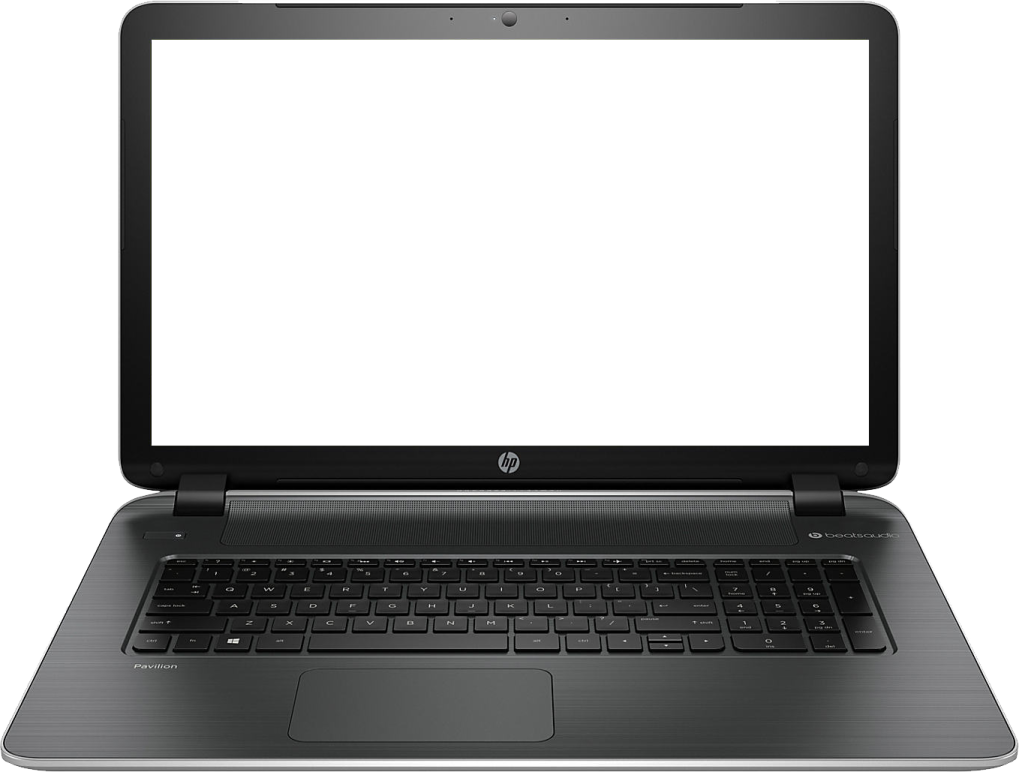 a laptop with a white screen and keyboard