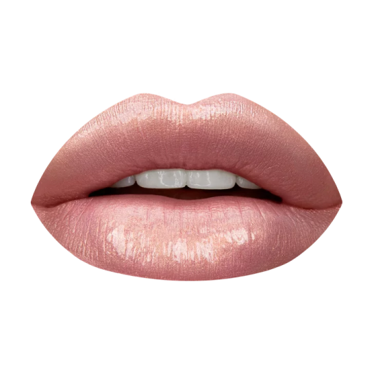a close up of a pink lipstick