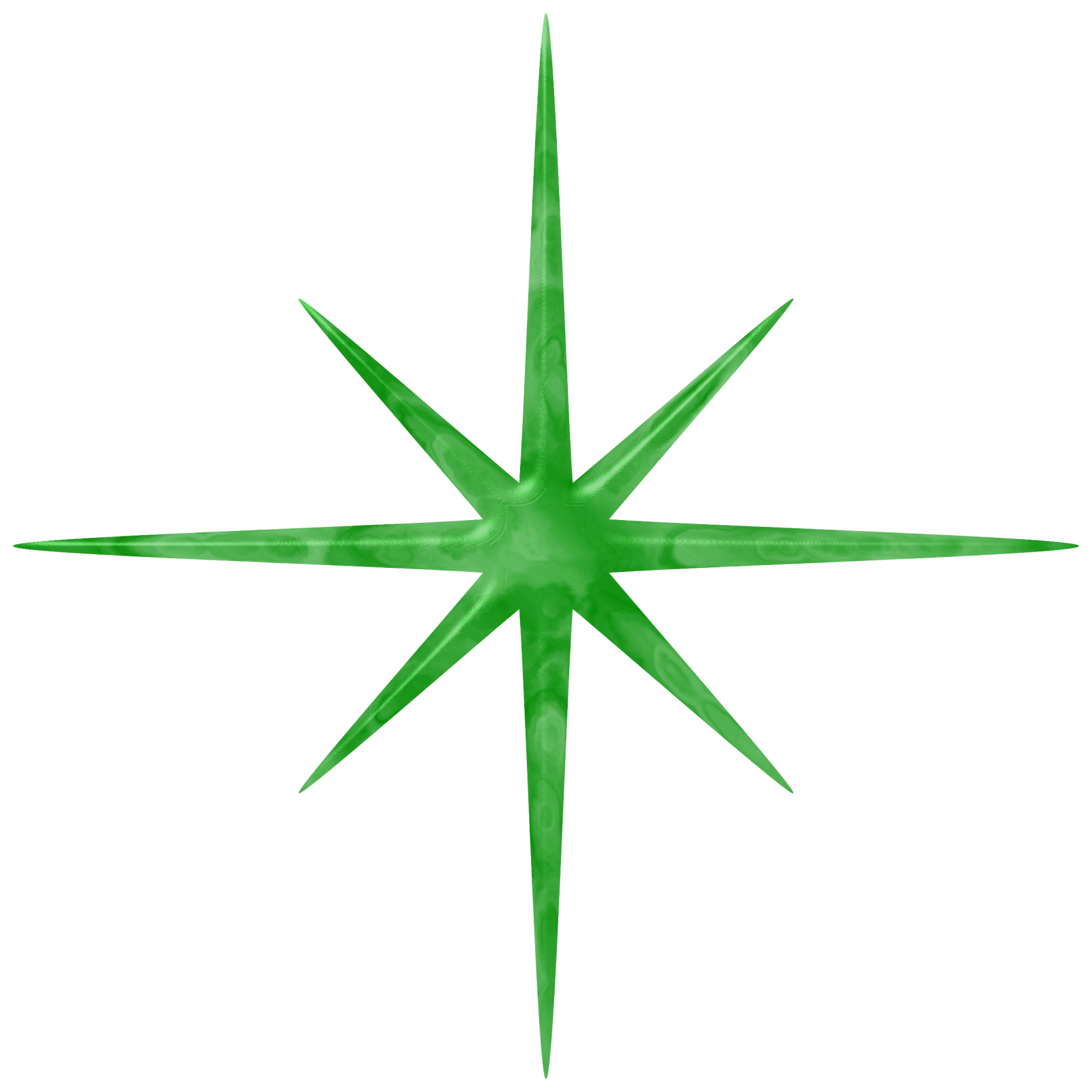 a green star on a white background