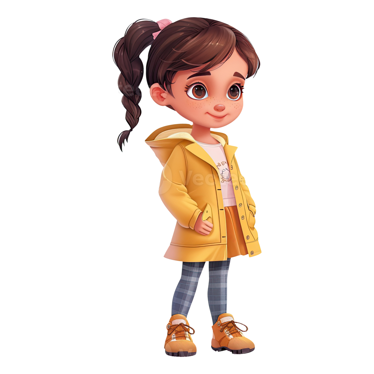 a little girl standing with her hands on her hips