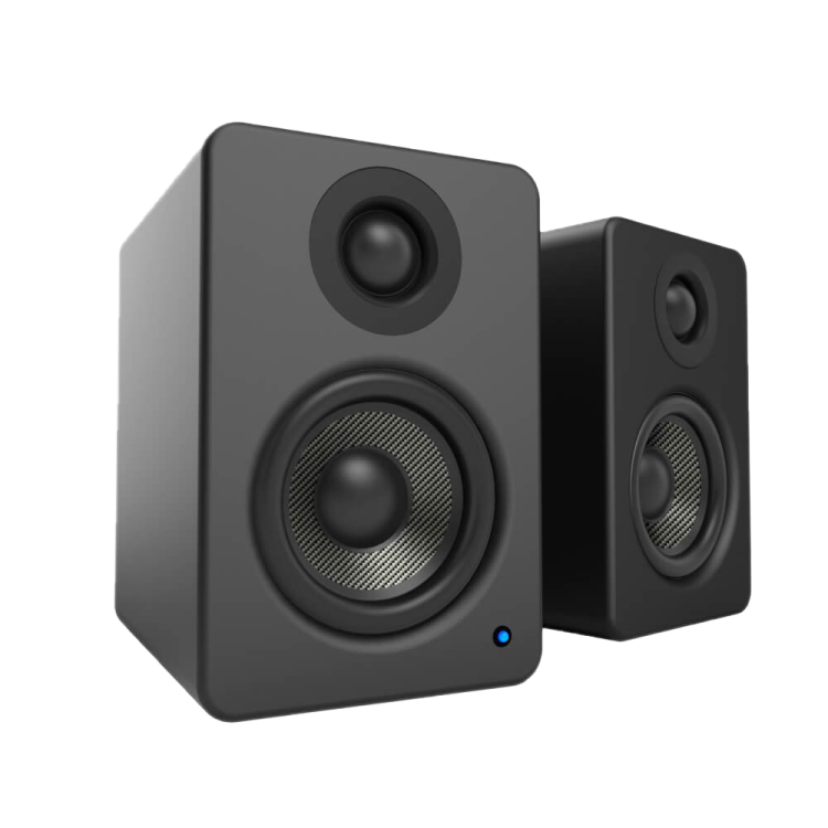 a pair of speakers on a white background