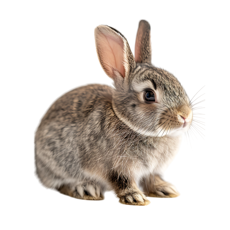 a small rabbit on a white background