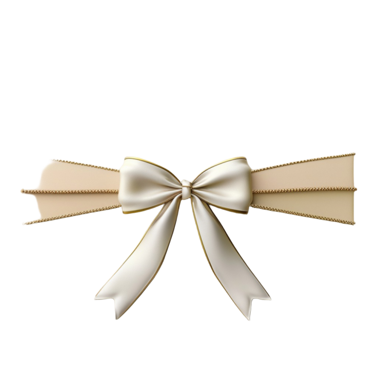 a white and gold wedding invitation with a bow