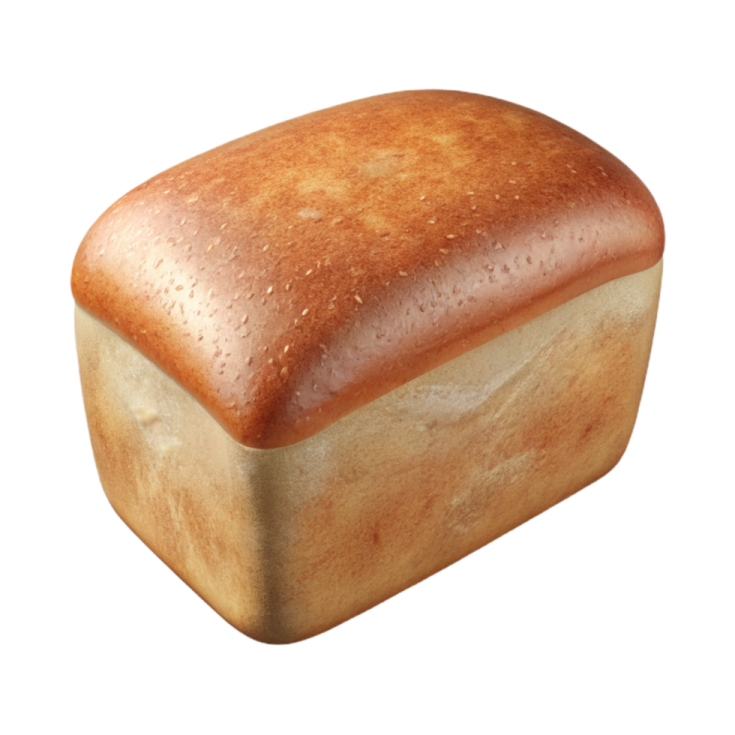 a loaf of bread on a white background