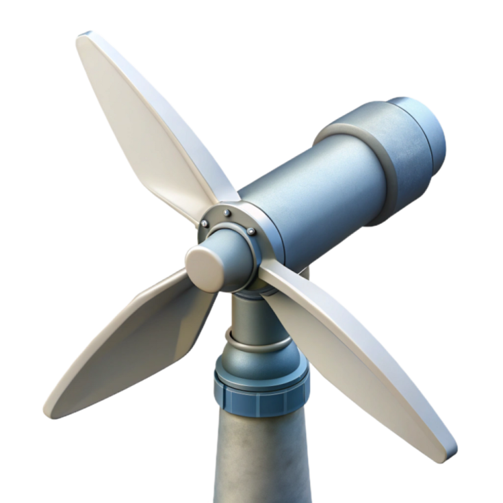 a wind turbine on a white background