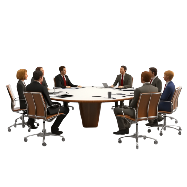 a group of people sitting around a conference table
