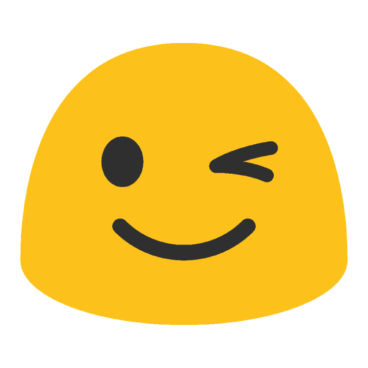 a yellow smiley face with black eyes