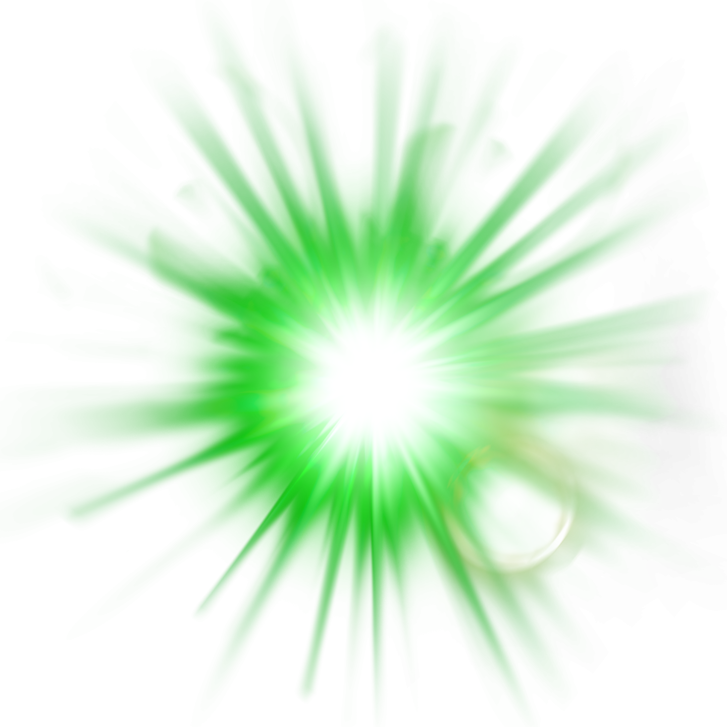 a green explosion on a white background