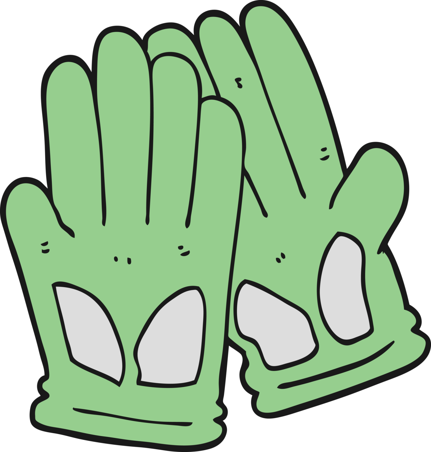 a pair of green gloves