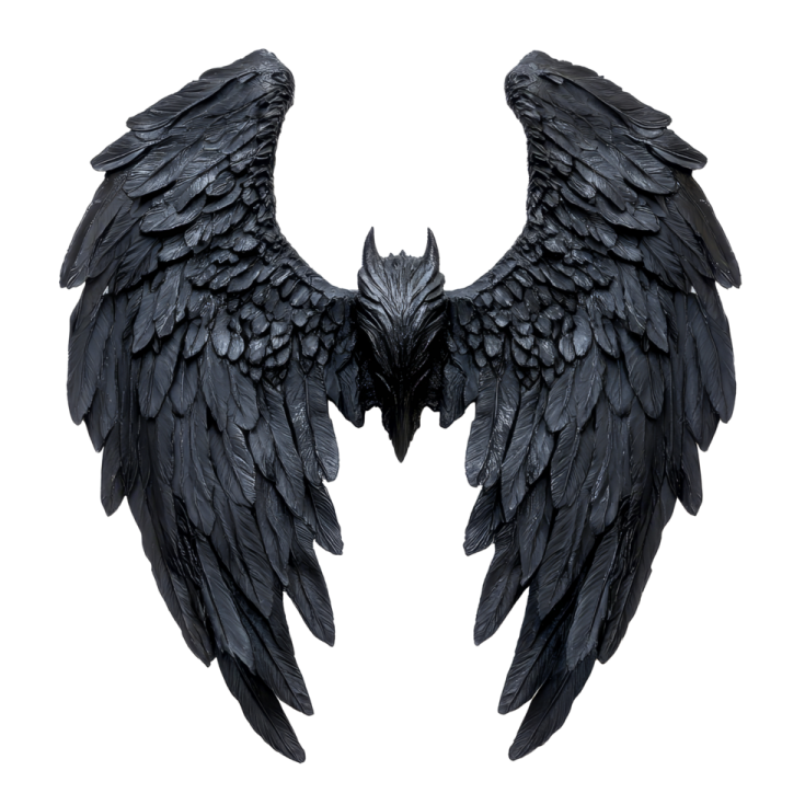 two black wings on a white background