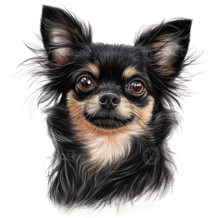 a black and brown dog with long hair