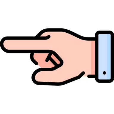 a hand pointing to the right