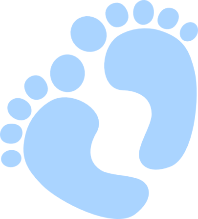 a blue footprint on a white background
