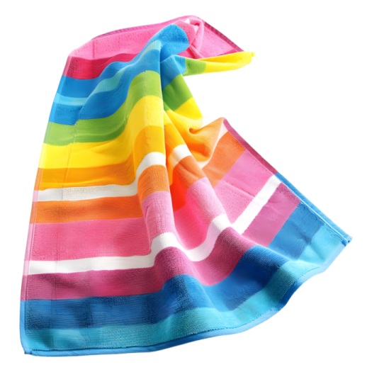 a colorful striped scarf on a white background