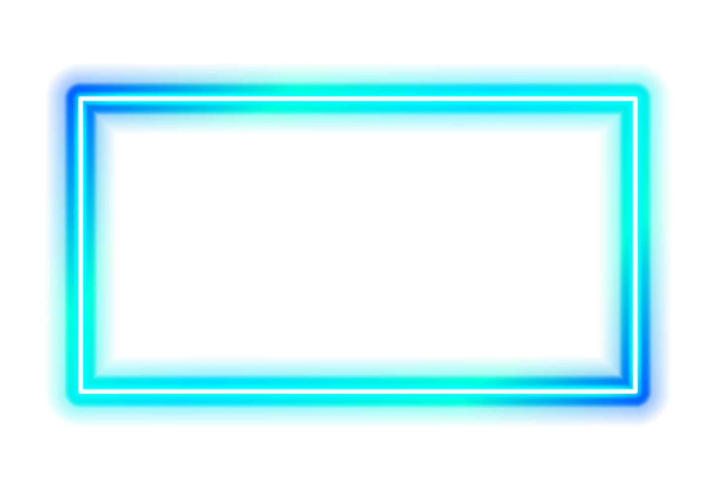 a blue neon frame on a white background