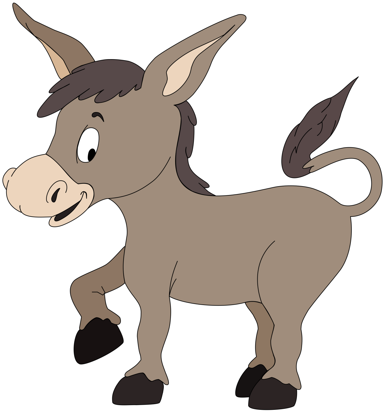 a donkey with brown hair and black feet
