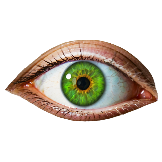 a close up of a green eye