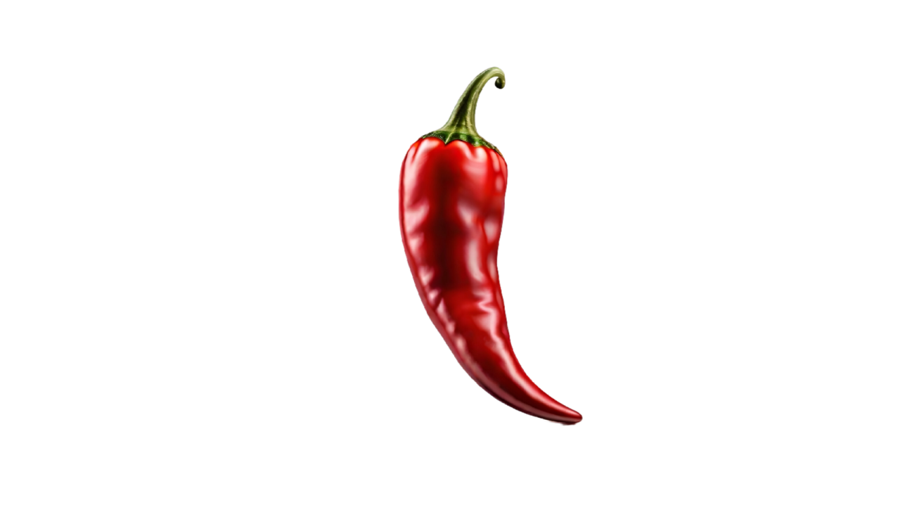 a red chili pepper on a white background
