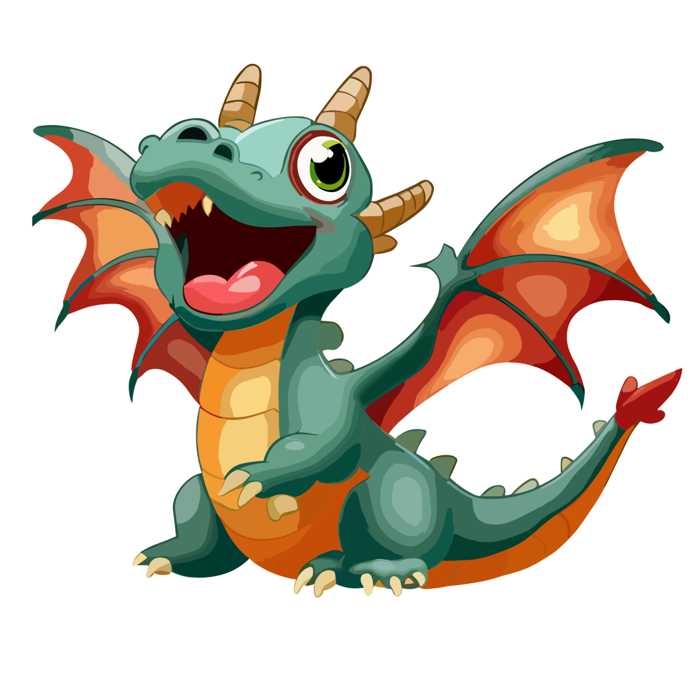 illustration of a cute dragon on a white background