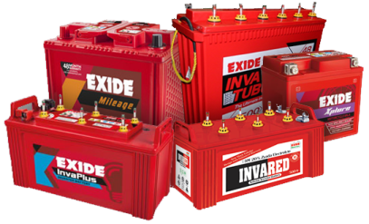 a red box filled with various types of batteries