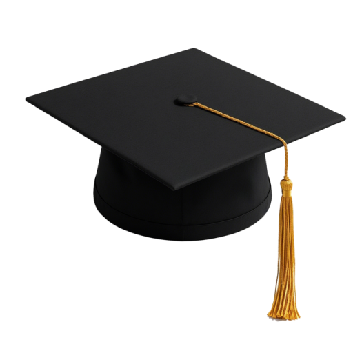 a graduation cap with a ta on it