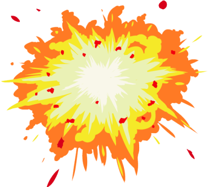 an explosion of orange and yellow paint