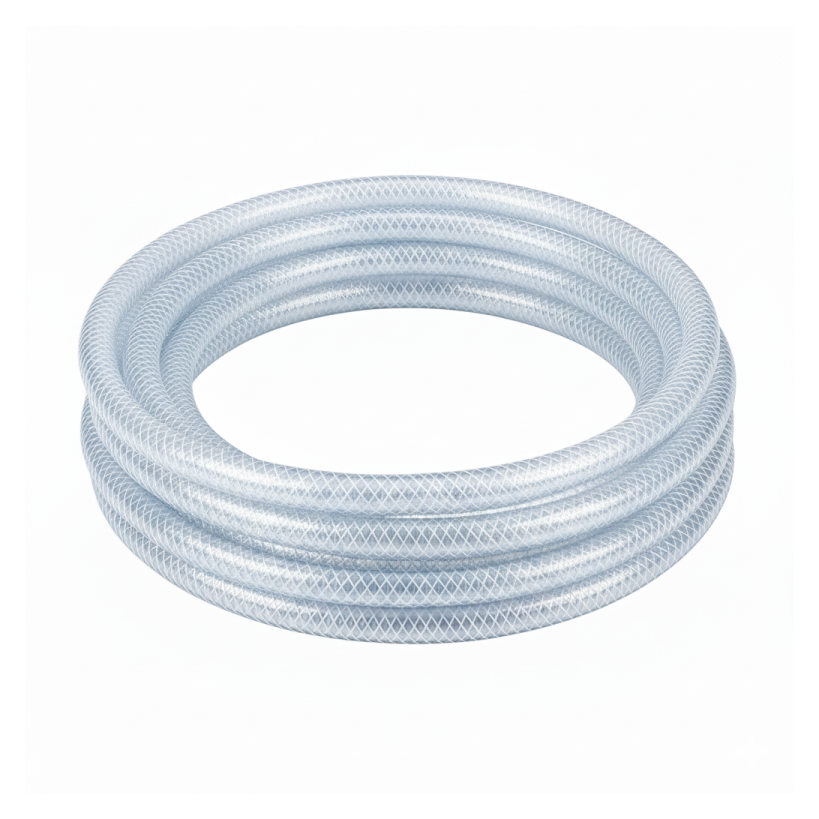 A flexible hose with nozzles